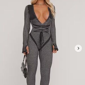 EGO Gray Ribbed Jumpsuit *Color different than shown on model